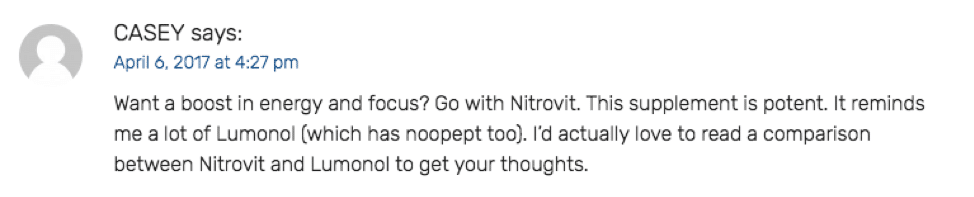 Nitrovit review by CASEY says this supplement is potent