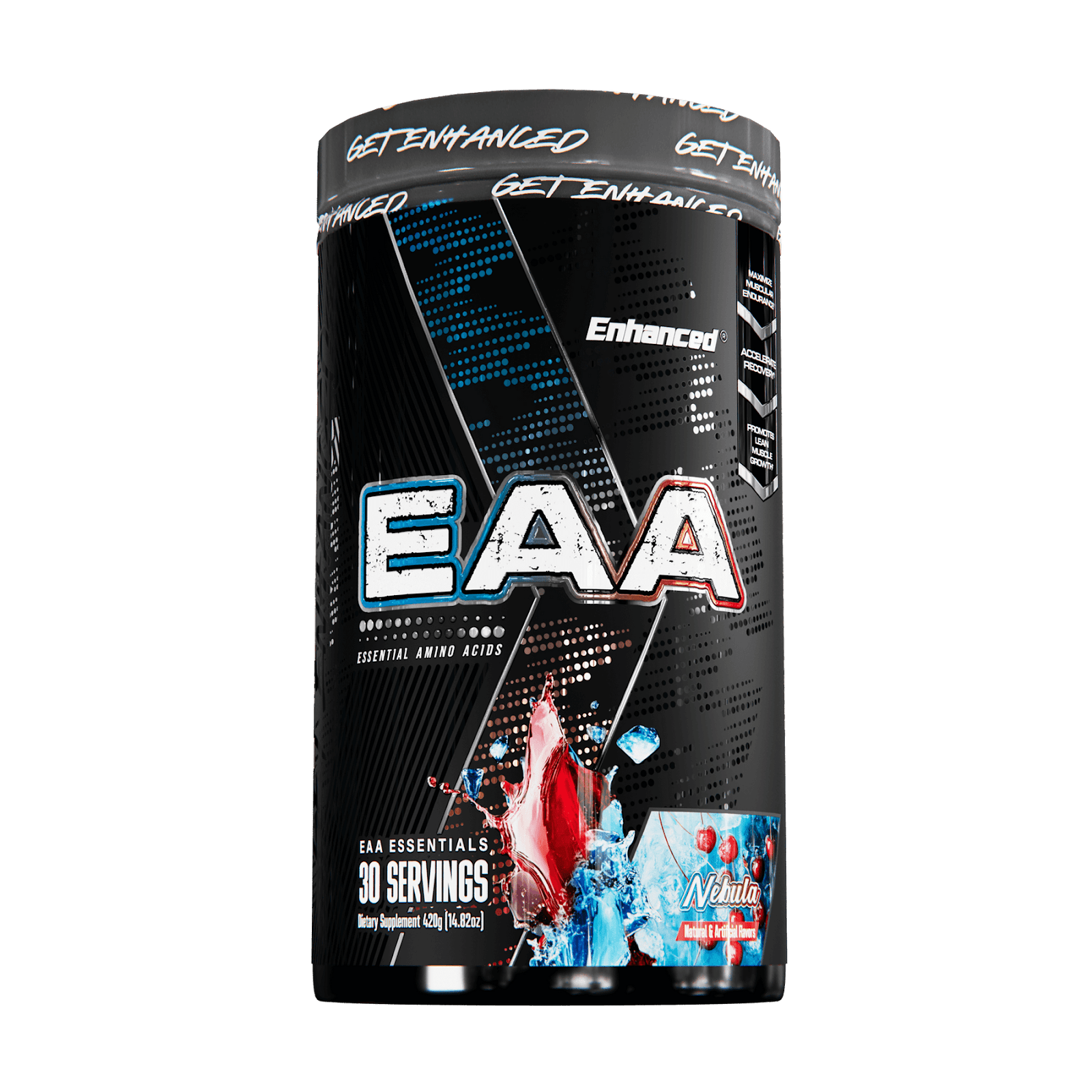 enhanced-eaa-supplement-container-featuring-nebula-candy-crush-flavor-30-servings-label