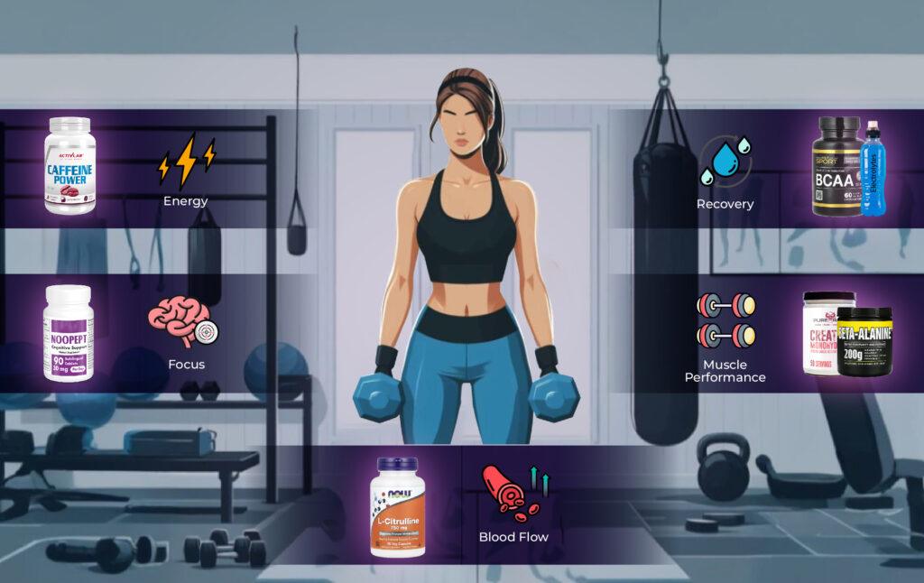 ผลิตภัณฑ์เสริมอาหารก่อนออกกำลังกายสำหรับผู้หญิง