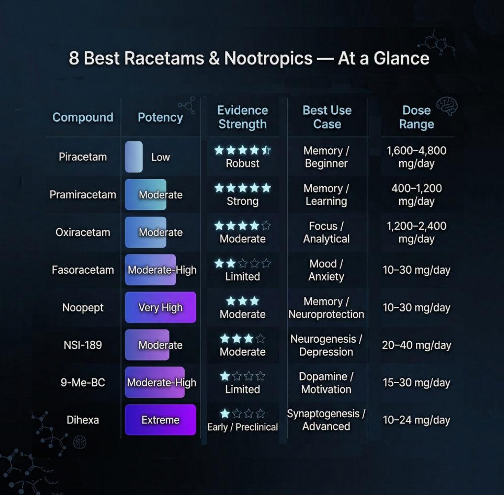 best racetams and nootropics
