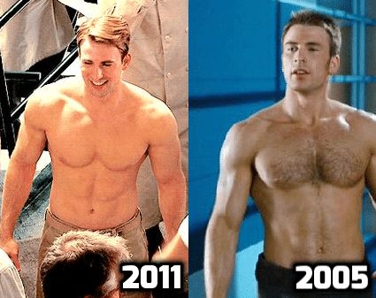Chris Evans' physique in Fantastic Four compared with Captain America