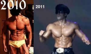 Chul Soon's physique in 2010 and 2011
