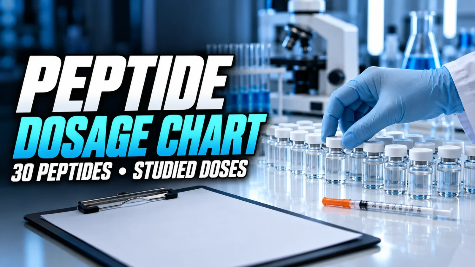 Peptide Dosage Chart: Studied Doses, Routes and Status for 30 Peptides