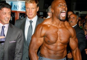 Terry Crews flexing his upper body