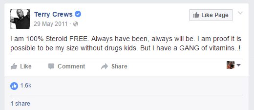 Terry Crews' 2011 Facebook post saying he is natural