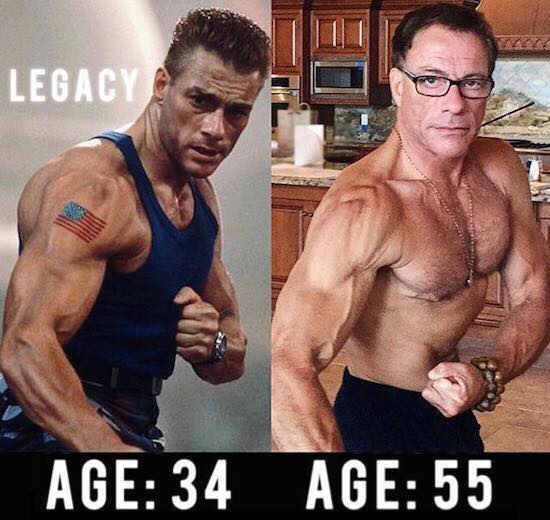 Jean-Claude Van Damme's physique later in his career