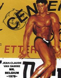 Jean-Claude Van Damme at a bodybuilding competition as a teenager
